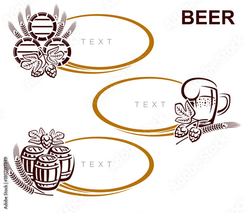 Beer labels and icon set. Collection icon beer. Vector