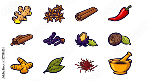 Dynamic assortment of aromatic spices for culinary creativity and flavor enhancement