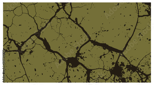 Olive green cracked earth texture background for graphic design and decoration vector illustration