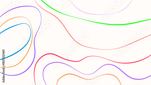 ABSTRACT BACKGROUND WITH LINES HAND DRAWN SHAPES COLORFUL RIBBONS DESIGN VECTOR TEMPLATE GOOD FOR MODERN WEBSITE, WALLPAPER, COVER DESIGN 