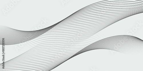 Abstract vector background with black wavy lines
