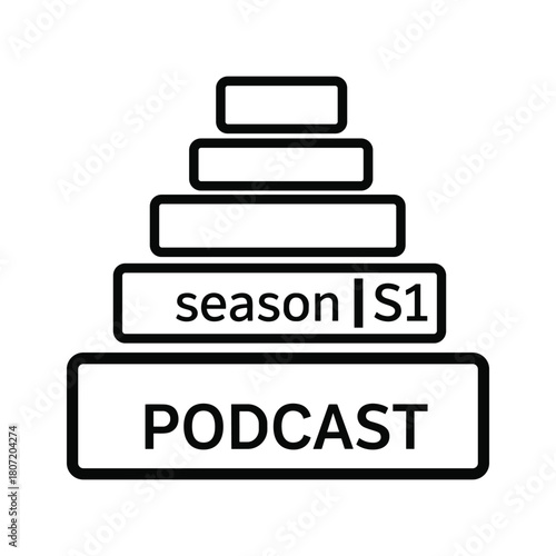 Podcast season 1 icon, isolated on