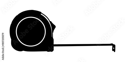 Silhouette of a measuring tape, an essential tool for construction and DIY projects.