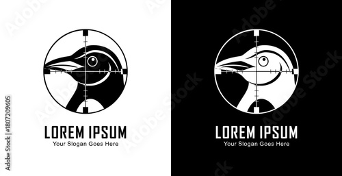 Penguin head logo design in the shot