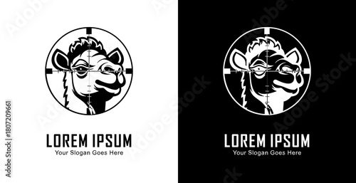 Camel head logo design in the shot