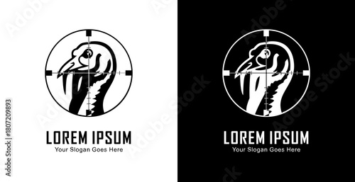 The logo design is in the shape of a turkey head that is in the shot