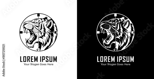 The logo design is in the shape of a tiger head which is in the shot