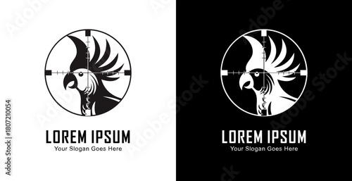 The logo design is in the shape of a parrot's head which is in the shot