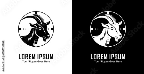 The logo design is in the shape of a goat's head which is in the shot