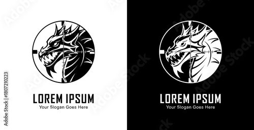 Dragon head logo design in the shot