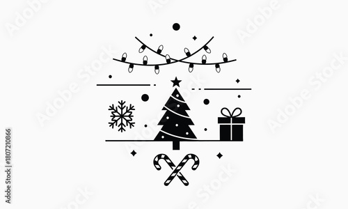 Christmas icon set vector icon illustration