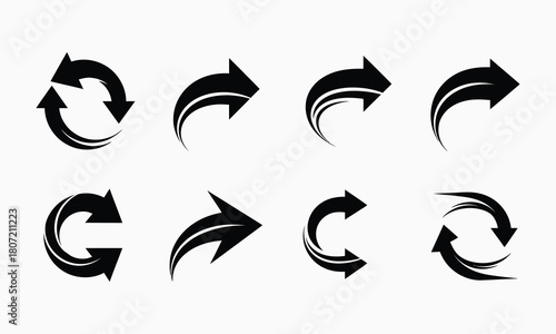 arrow icon set vector icon illustration