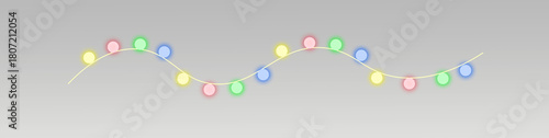 Multicolor Wavy String Lights Overlay – Festive Garland for Celebration Design