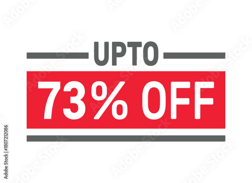 Up to 73% Off sale offer text design icon vector illustration