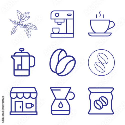 coffee and tea icons set and eps file download.