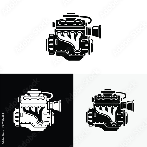 Car Engine logo vector illustration