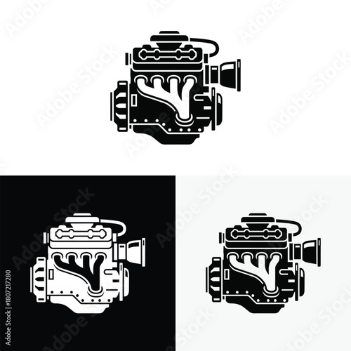 car engine logo vector illustration
