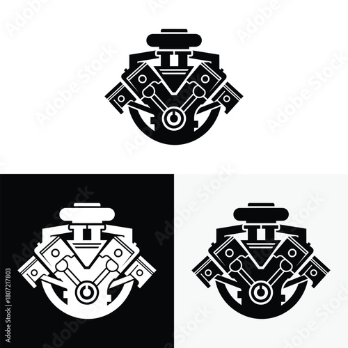 car engine logo vector illustration