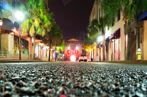 View along Market Street towards the Confederate Museum in Downtown Charleston, South Carolina