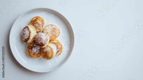 Poffertjes Dutch Mini Pancakes with Powdered Sugar
