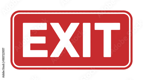 Clear and Bold Exit Sign Design Guiding People with a Red and White Rectangular Icon for Easy Navigation and Safety