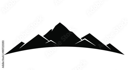 Majestic mountain range silhouette against a bright sky, symbolizing adventure and nature's grandeur.
