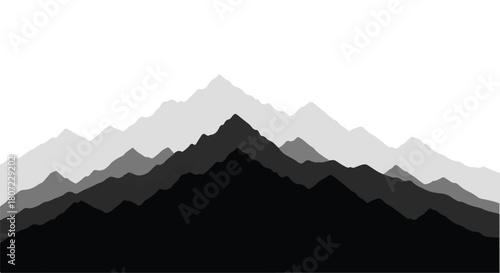 Layered mountain silhouettes evoke a sense of vastness and natural beauty.