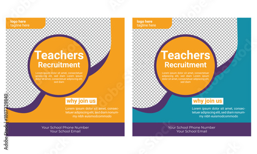 Teachers Hiring Social Media Post Template
