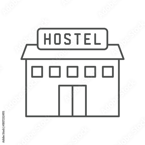 Hostel thinline icon , vector, pixel perfect, illustrator file 

