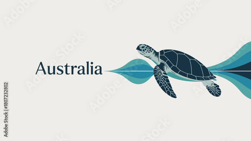Australia animal Landscape Minimal Poster Illustration