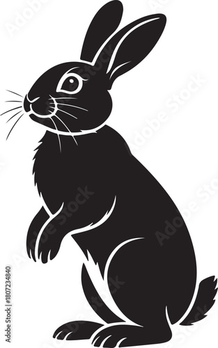 Cute cartoon bunny vector illustration of a fluffy baby rabbit isolated on a white background for spring or Easter