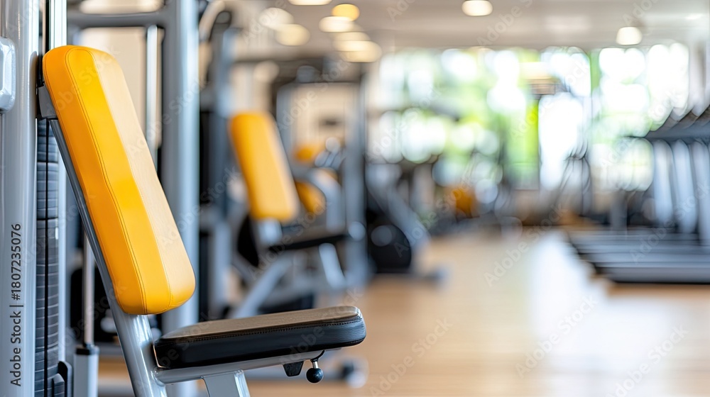 Fototapeta premium Invigorating gym atmosphere with modern fitness equipment promoting a healthy lifestyle