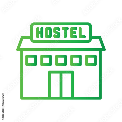 Hostel Color gradient illustration vector icon which can easily modify or edit 
