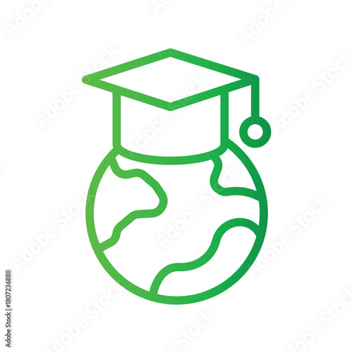 International Education Color gradient illustration vector icon which can easily modify or edit 
