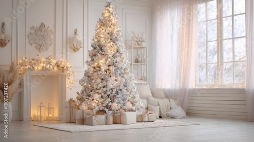 Holiday decor in a cozy living room