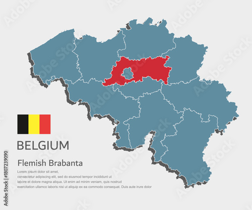 Vector map of Belgium - Flemish Brabanta Province