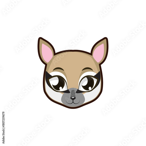 Cute Kawaii Cartoon Chihuahua Dog Face with Big Eyes - Adorable Pet Illustration