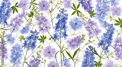 Delicate blue and lavender floral pattern perfect for a modern spring event invitation or elegant website background