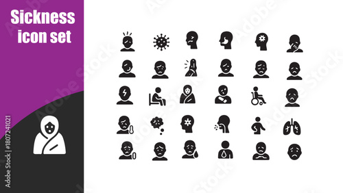 Sickness  icon set.