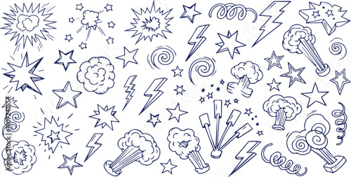 hand drawn doodle arrows set