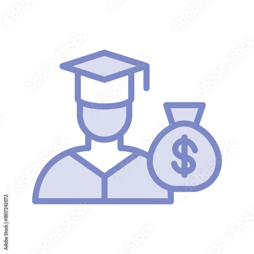 Student Loan duotone line icon , vector, pixel perfect, illustrator file 
