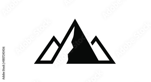 Abstract mountain peak silhouette, representing adventure and nature's majesty.