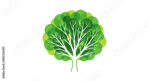 Fresh vibrant green tree illustration for eco-friendly brands or nature-inspired designs adds a touch of organic beauty