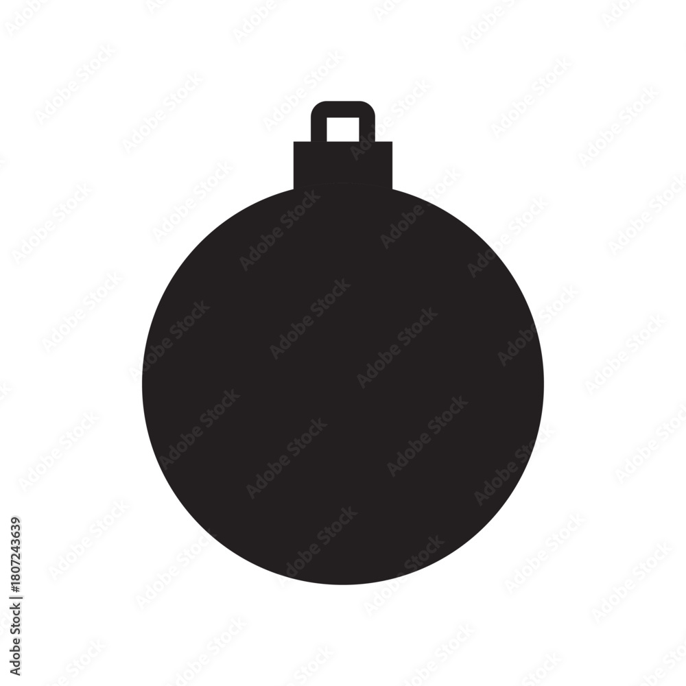Obraz premium black christmas bauble icon