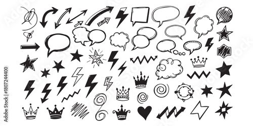 vector set of calligraphic design elements