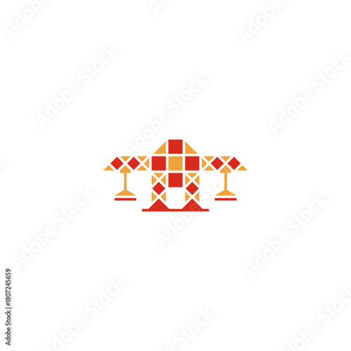 Plus tower crane logo on white background.