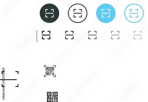 qr code and barcode icons set.digital payment and scan, Qr code scan icon collection, Scan me QR code icon vector,

