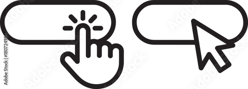 Hand cursor and mouse pointer icons for clicking and selection vector illustration