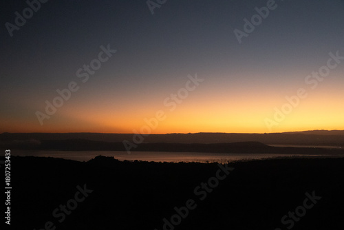 Wallpaper Mural Golden sunrise over Lake Nakuru and the Great Rift Valley with a silhouette of distant hills Kenya Torontodigital.ca