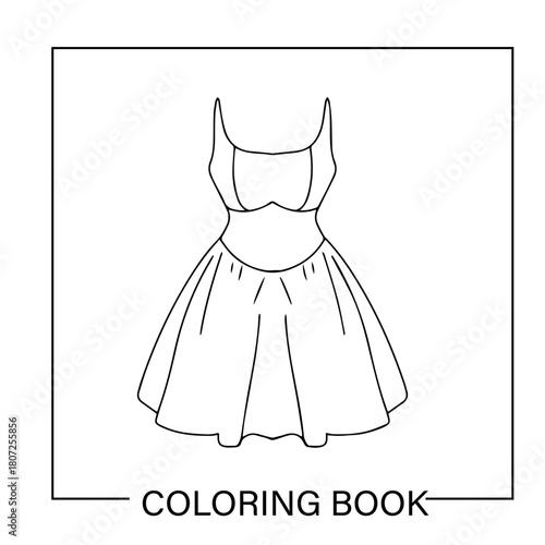 sexy dress to girls element design. dress coloring book
